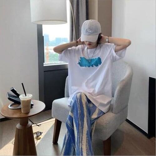 Cool Style Woman T shirts Spring Summer Short Sleeve Round Neck T-shirt Femme Harajuku Letters Print Tops for Women