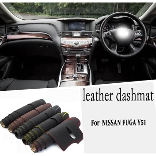 PU Leather Dashmat Dashboard Cover Mat Carpet Car-Styling accessories For nissan FUGA Y51 2010-2020 For Infiniti M25 M37 Q70L