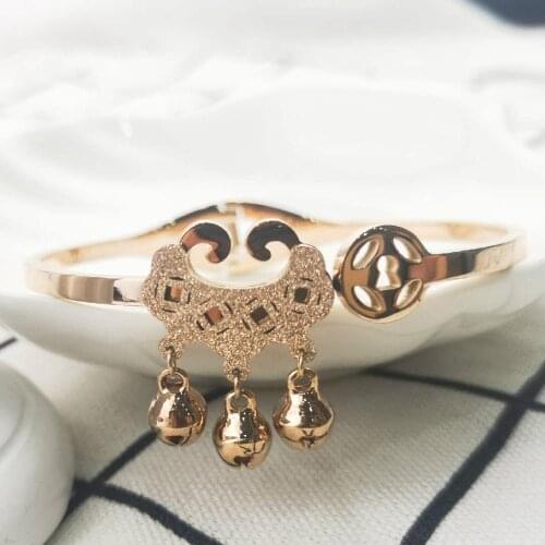 Gold coin European and American classic brands luxury woman bangles steel