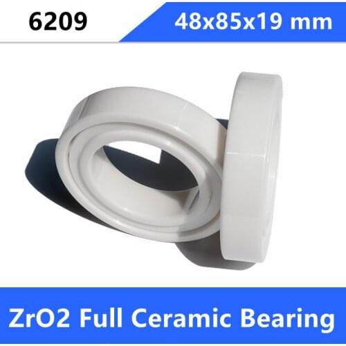 1pcs/lot 6209 full Ceramic ball bearing 48x85x19 mm Zirconia ZrO2 ceramic bearings 45*85*19mm