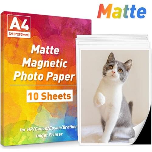 10 Sheets A4 Matte Photo Paper Magnetic Paper for All Inkjet Printer Fridge Magnet Photo Stamps Refrigerator Decal Stickers