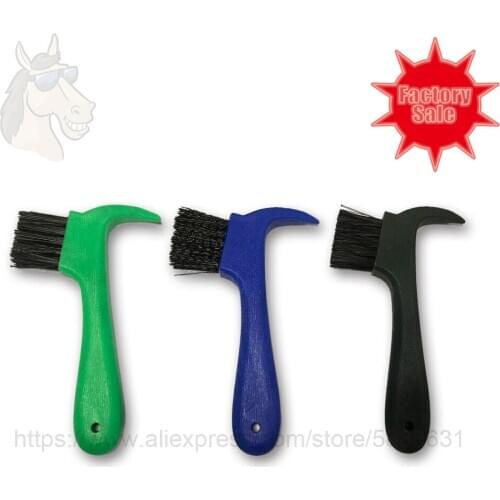 11 1008 Hoof pick with brush plastic hook and handle for hoof cleaning 15.5*9cm horse care economic brush factory direct sale
