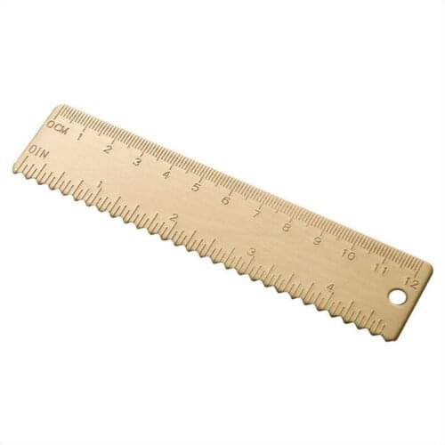 15Cm Brass Straight Ruler For School Office Stationery Metal Painting Drawing Tools Chancery Measuring Ruler Bookmark Kids Gift