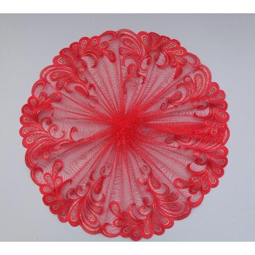 15Yards Exquisite Lace Trim Red Mesh Fabric Embroidered Fabric Trims DIY Decorative Accessories Sewing Crafts