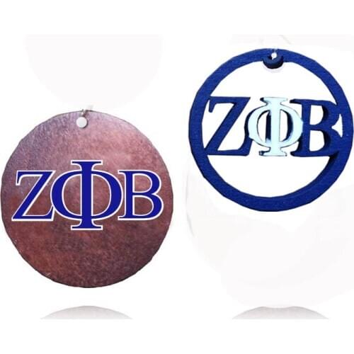 20pcs Natural wooden custom ZPB Big size ZETA PHI BETA charm fit Bracelet keychain Earring