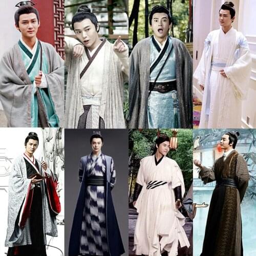 2021 chinese tv series hanfu ancient costumes men hanfu oriental style vintage cosplay clothing Tang suit casual hanfu clothes