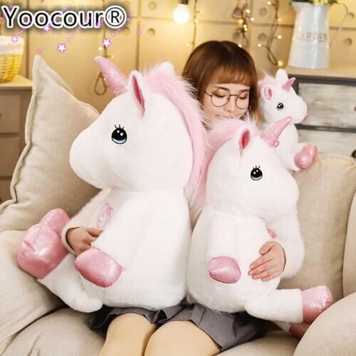 35-120cm Large Unicorn Plush Toy Soft Stuffed Popular Cartoon Unicorn Doll Animal Horse Toy High Quality Toys for Children Girl