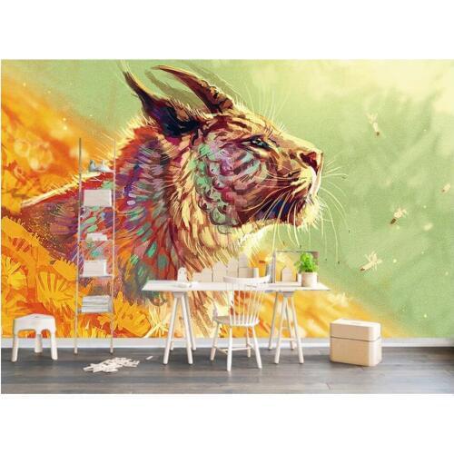 3d wall murals wallpaper for children bedroom Modern minimalist fantasy tiger head home decor photo wallpaper for walls 3 d