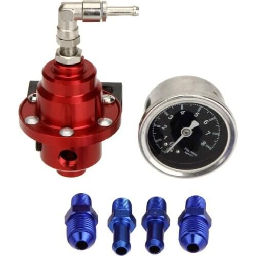 AU04 -High Performance Car Fuel Pressure Gauge Adjustable Fuel Pressure Regulator Red
