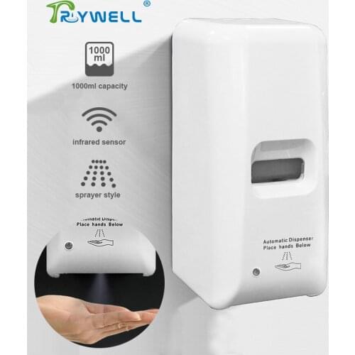 Trywell Touchless Automatic Sensor Soap Dispenser Wall Mounted Foam Liquid Sprayer for Kitchen Bathroom Alcohol Hand Sanitizer
