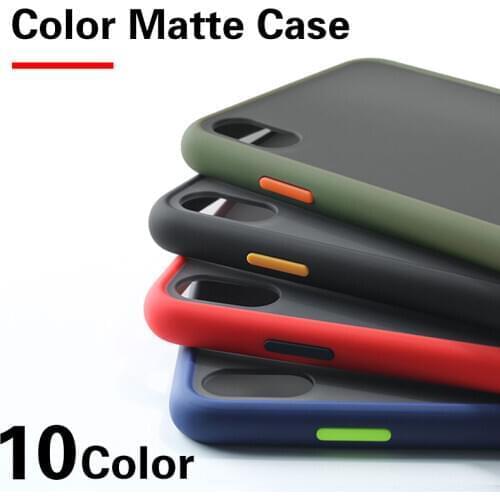 Color Hybrid Simple Matte Bumper Phone Case For 12 11 Pro Xs Max Xr Shockproof Silicone Back Cover For iPhone 7 8 6 Plus Se 2020