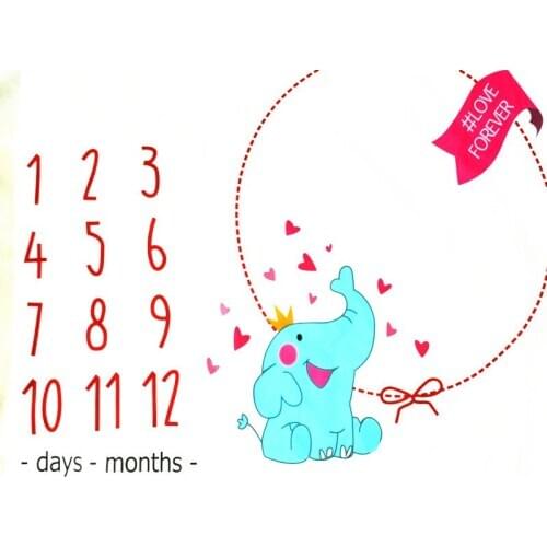Infant Monthly Milestone Blanket baby Photo Props Background Cloth Baby Floor Play Mat Backdrop Calendar Rug