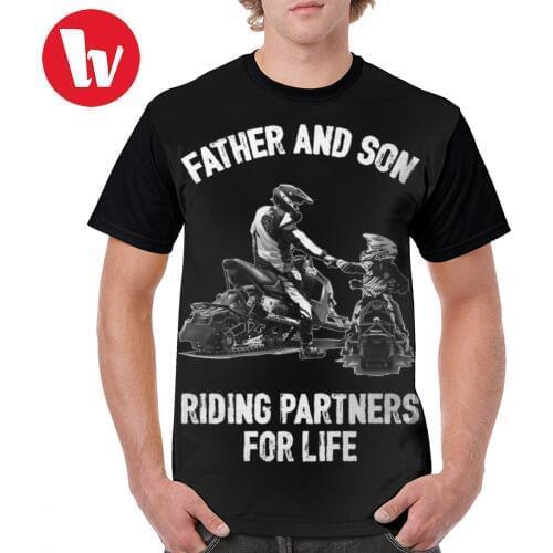 Gift For Father T Shirt Father And Son Riding Partners For Life - Snowmobile T-Shirt Funny Mens Graphic Tee Shirt Beach Tshirt