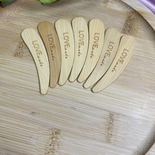 Engraved Customized Mini Wooden Craft Sticks 2.4 Inches Small Lollipop Sticks Body Cream Cosmetics Spatula Reusable Sugar Scrub