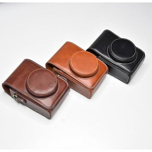 PU Leather Video camera case bag For Ricoh GRIII GR3 GR2 GRII GR-3 Camera strap Open battery 3 Color