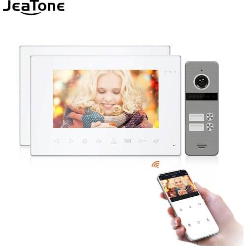 JeaTone 7"Home Wifi Tuya Monitor Video Door Phone Intercom with Multi-language+Remote APP Control+Motion Detection+Double unlock