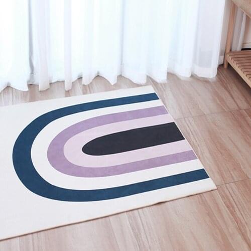 Square Striped Baby Crawling Rugs Kids Play Mat Area Rugs for Kids Teepee Tent Game Bedroom Play Carpet 1x1.5M