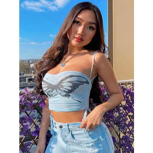 Summer new condole belt printing perspective midriff bind cultivate ones morality type female T-shirt all neon store clothes