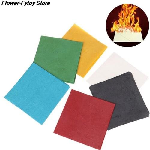 HOT 10pcs/set Magic Firepaper Magic Tricks Stage Street Magic Props Toys 10*10cm
