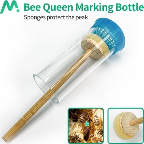 Bee Queen Marking Cage Bottle With Soft Plunger New Bee Marker Grid Mark Non-Toxic Beekeeping Equipment Beekeeper Essential Tool