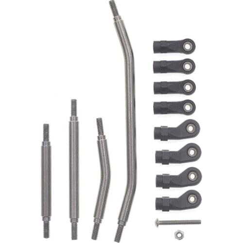 6Mm Stainless Steel Metal M4 Steering Link Rod Linkage Kit for Redcat GEN8 1/10 RC Crawler Car Upgrade Parts