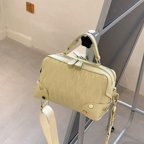 Fashion Embroidery Thread All-Match Tote Bags PU Leather Womens Designer Handbags Simple Lady Diagonal One-Shoulder Handbags