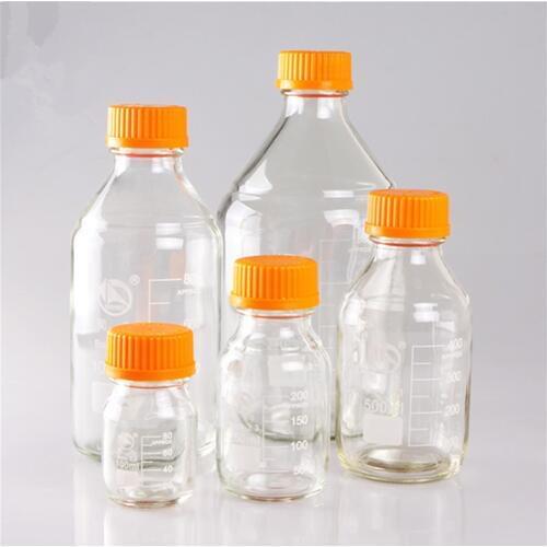 Reagent Bottle Sets Boro 3.3 Lab Glassware Borosilicate GL45 Orange Screw Cap