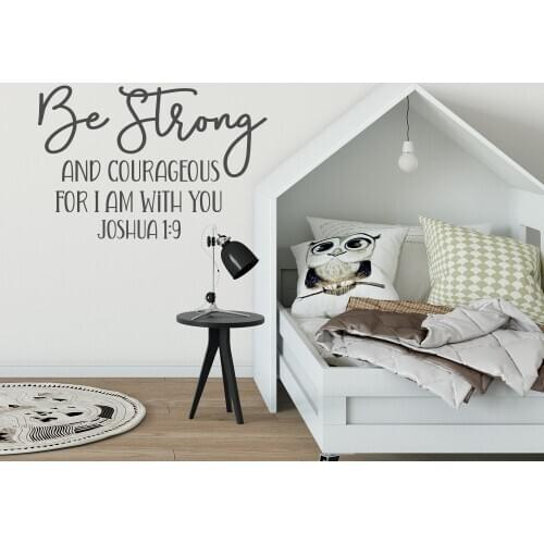 Joshua 1:9 Wall Decals Quotes Be Strong And Courageous Bible Verse Wall Sticker Vinyl Kids Room Nursery Decoration Poster X304