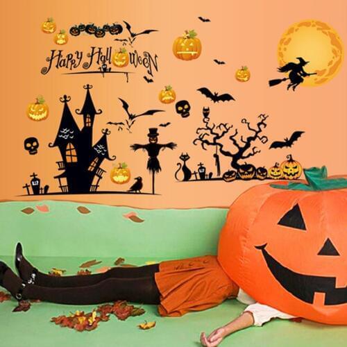 Hallowmas wall sticker PVC Material DIY All Saints' Day wall poster For Living room sofa background wall Kids room decor sticker