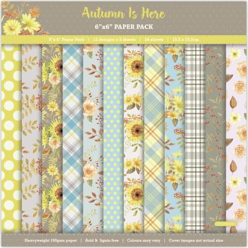 Autumn is here Scrapbooking paper pack of 24 sheets handmade craft paper craft Background pad 435