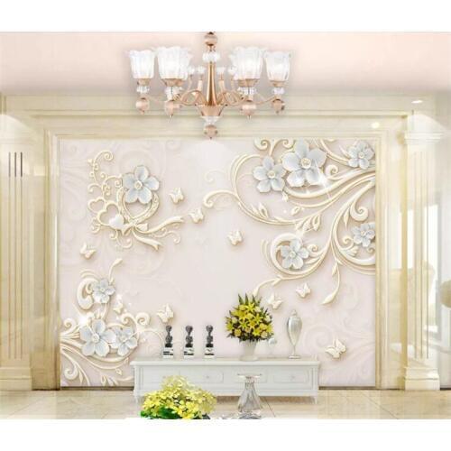 Custom european photo 3d wallpaper jade carving 3d relief wall paper for sofa TV background the sitting room wallpaper