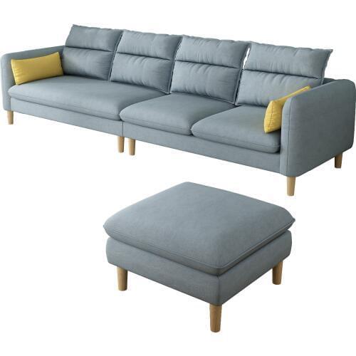 Karois A11simple Three Person In-line Sofa Apartment Rental Room Balcony Fabric Sofa