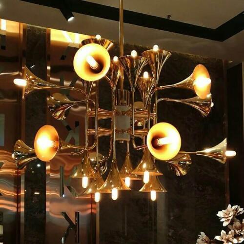 Delightfull Botti Flared Trumpet lamp Rose Gold Chandelier italian design 12/16/24 head Kitchen Island suspension lamp