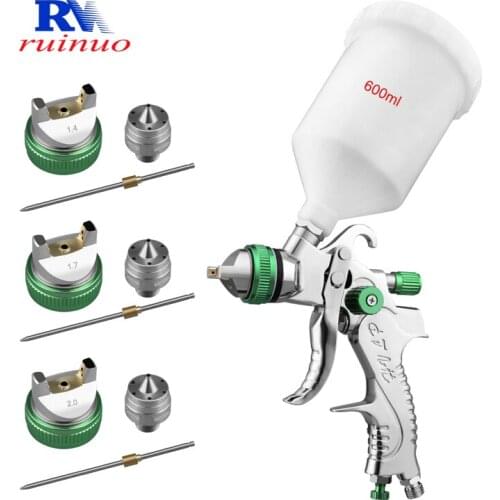 RN RUINUO Professional HVLP 1.4/1.7/2.0mm Nozzle Gravity Airbrush For Car Painting Spay Gun