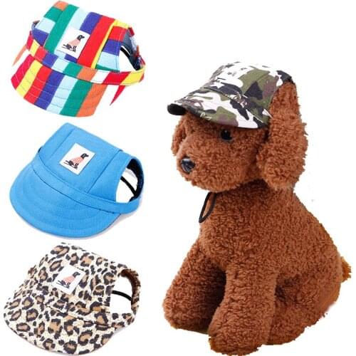 Dog Hat Pet fashion solid color cute Baseball Cap Windproof Travel Sports Sun Hats for Puppy Large Pet Dog Outdoor Accessories