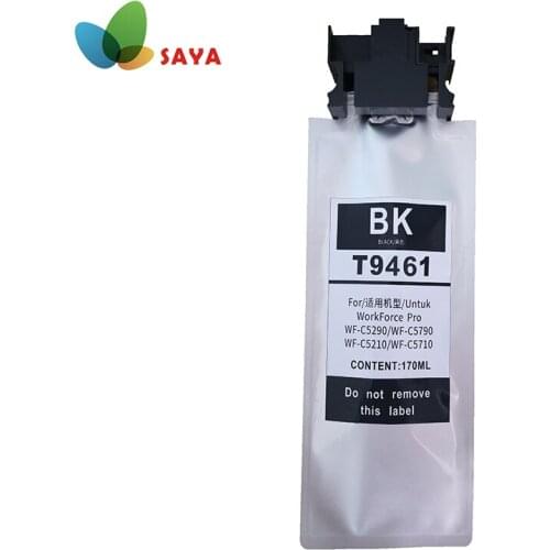 Saya T9461 BK Compatible Ink Bag Cartridge With Pigment Ink For Epson WorkForce Pro WF-C5790 WF-C5710 WF-C5290 WF-C5210 In Chip