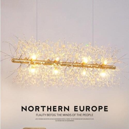 Modern LED Crystal Chandelier Light Hanging Lamp Dandelion Chandelier Lighting for Living Room Dining Decoration