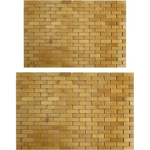 Teak Wood Bath Mat Feet Shower Floor Natural Bamboo Non Slip Large