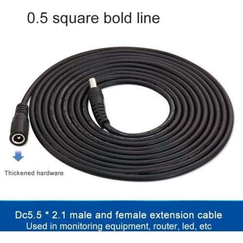DC12V Power Adapter Extension Cable 5.5*2.1mm Male Female Power Cord Extend Wire 0.5/1/2/3M Cable For CCTV Camera Router NVR