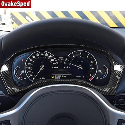 Car Styling Dashboard Display Sticker Decoration Cover Trim For BMW X3 G01 2018-2020 Carbon Fiber Color Interior Accessories