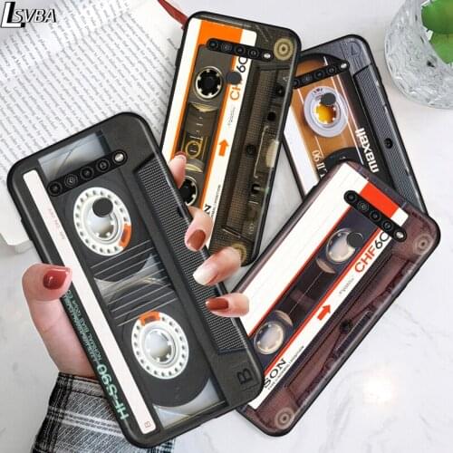 Vintage tape retro style for LG G8 G8S G8X V30 V35 V40 V50 V60 ThinQ Q60 K40 K50 K51 K61 K71 K92 K62 Soft Black Phone Case