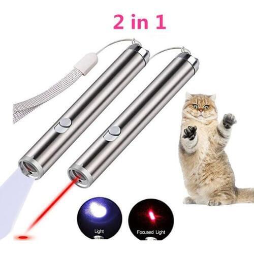 Yooap Upgrade 2-In-1 LED Laser Pet Cat Toy&LED Light AAA Better Pen Red Dot Laser Light Toy Laser Sight Interactive Toy with Cat