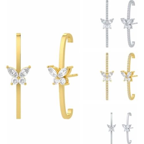 AIDE 2021 Trend Private Design 925 Sterling Silver Hook Earrings For Women Ins Butterfly Stud Earrings Piercing Pendientes CZ