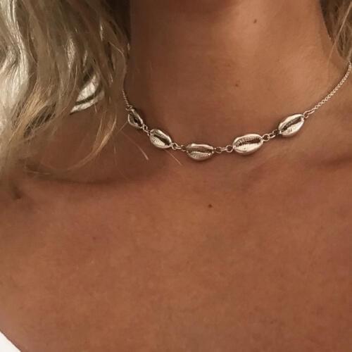 2019 New Fashion Gold Color Boho Alloy Shell Beach Tassel Statement Shell Choker Necklace Bohemian Collar Collier Women Jewelry