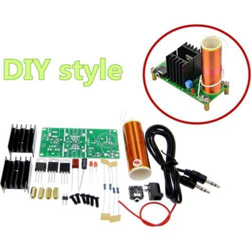 1kit DIY Mini Tesla Coil Kit 15W Mini Music Tesla Coil Plasma Speaker Tesla Wireless Transmission DC 15-24V