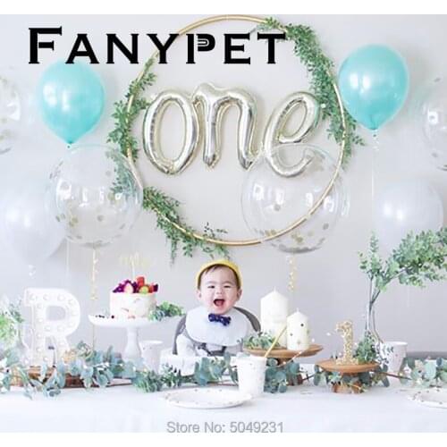1set First Birthday Foil Balloons 1st HAPPY BIRTHDAY Decorations Kids Helium Latex Balloon Baby Shower Party Supplies