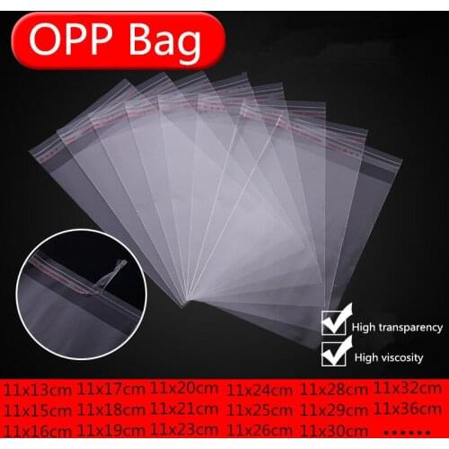 100 transparent Opp plastic bags for candy lollipop biscuit packaging cellophane wedding self-adhesive gift bags