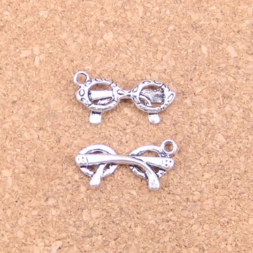 24pcs Charms sunglasses glasses 21x10mm Antique Pendants,Vintage Tibetan Silver Jewelry,DIY for bracelet necklace