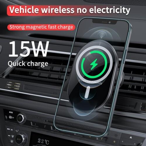 15W Magnetic Wireless Car Charger Stand for IPhone 12 Pro Max Mini Magsafe Fast Charging Air Vent Mount Adsorbable Phone Holder