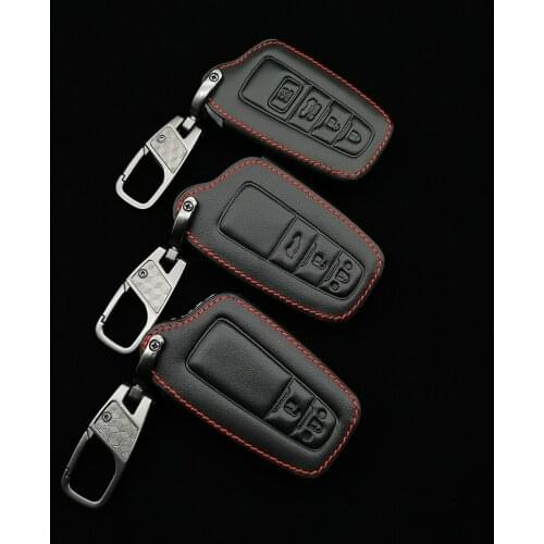 2/3/4 Button Remote Leather Car Key Cover For Toyota Prius Camry Corolla C-HR Chr Rav4 Prado 2018 Accessories KeyChain Covers
